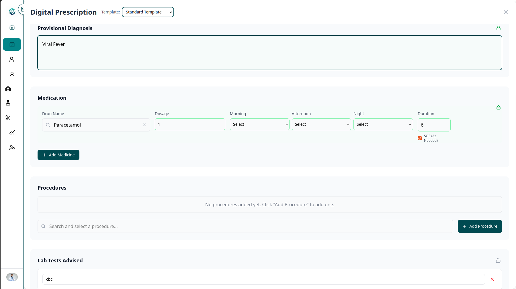 Digital prescription builder