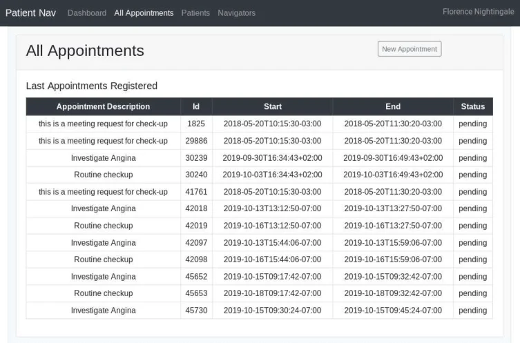 Legacy clinic software interface